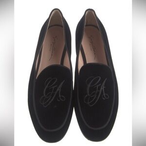 GIORGIO ARMANI Velvet loafers with embroidered logo